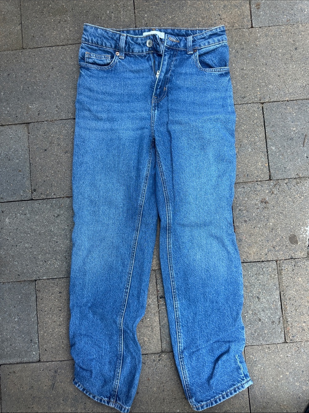 H&M Womens Straight Fit Blue Denim Jeans